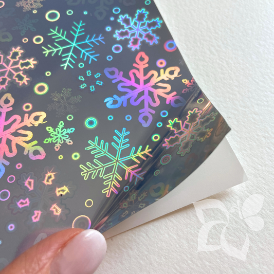 Carta adesiva olografica - Fiocchi di Neve