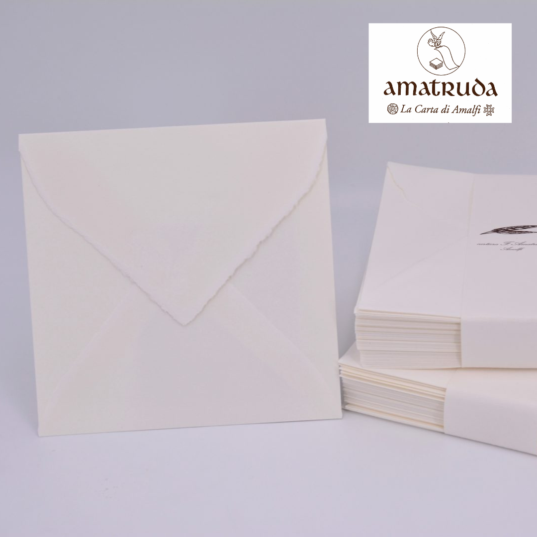 Amatruda Busta in carta Amalfi quadrata - Avorio