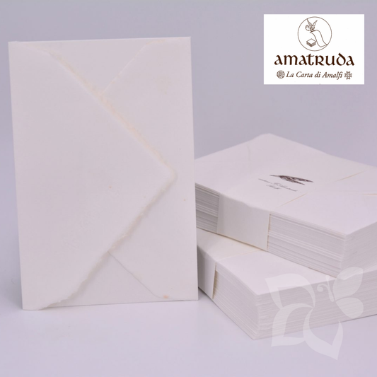 Amatruda Busta 12x18 cm in carta Amalfi - Avorio