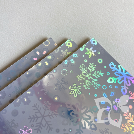 Carta adesiva olografica - Fiocchi di Neve